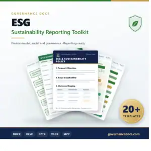 ESG Sustainability Reporting Toolkit - 20+ templates