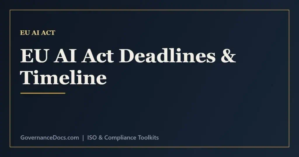 EU AI Act deadlines and compliance timeline from 2024 to 2027 with key milestones