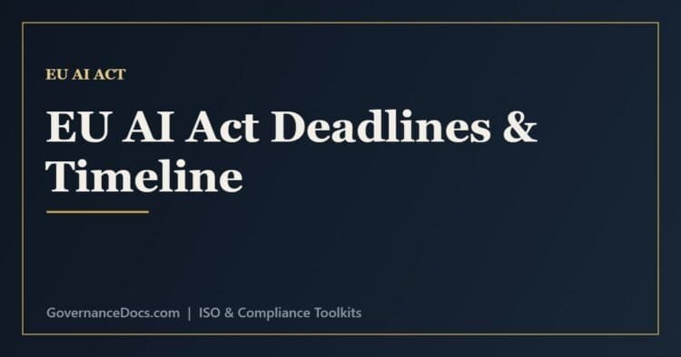 EU AI Act deadlines and compliance timeline from 2024 to 2027 with key milestones