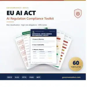 EU AI ACT AI Regulation Compliance Toolkit - 60 templates