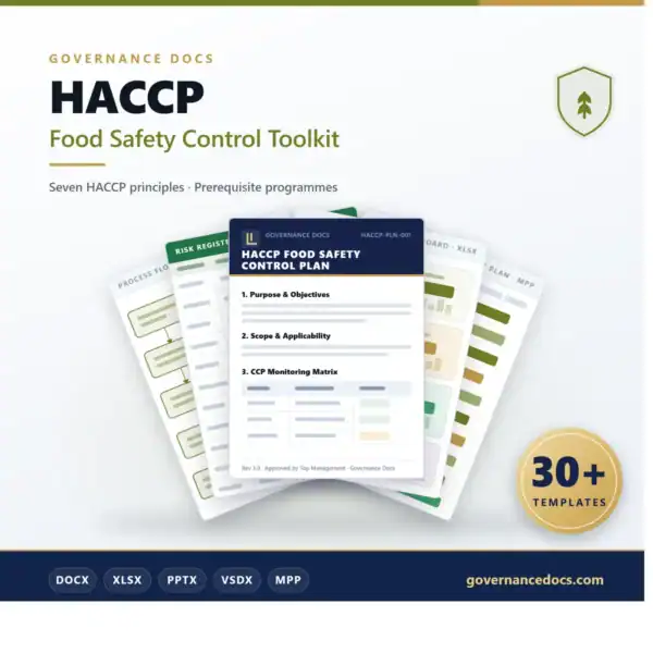 HACCP Food Safety Control Toolkit - 30+ templates