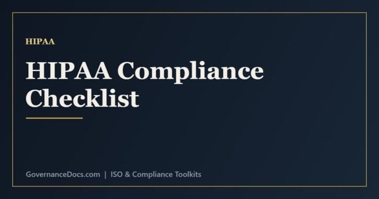 HIPAA compliance checklist covering Privacy Rule, Security Rule, breach notification and BAAs
