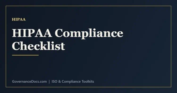 HIPAA compliance checklist covering Privacy Rule, Security Rule, breach notification and BAAs