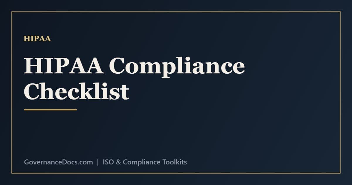 HIPAA Compliance Checklist for Vendors & Small Practices HIPAA compliance checklist covering Privacy Rule, Security Rule, breach notification and BAAs