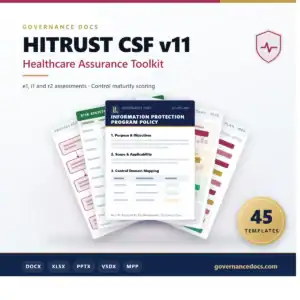 HITRUST CSF v11 Healthcare Assurance Toolkit - 45 templates