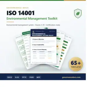 ISO 14001 Environmental Management Toolkit - 65+ templates