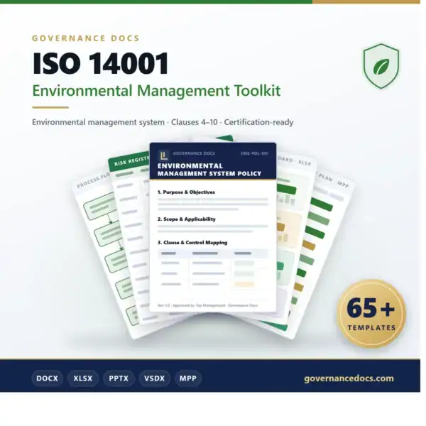 ISO 14001 Environmental Management Toolkit - 65+ templates