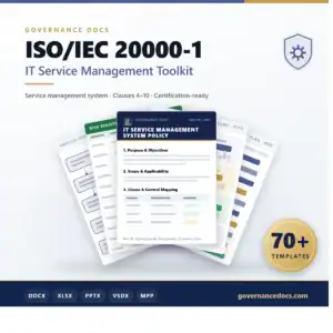ISO/IEC 20000-1 IT Service Management Toolkit - 70+ templates