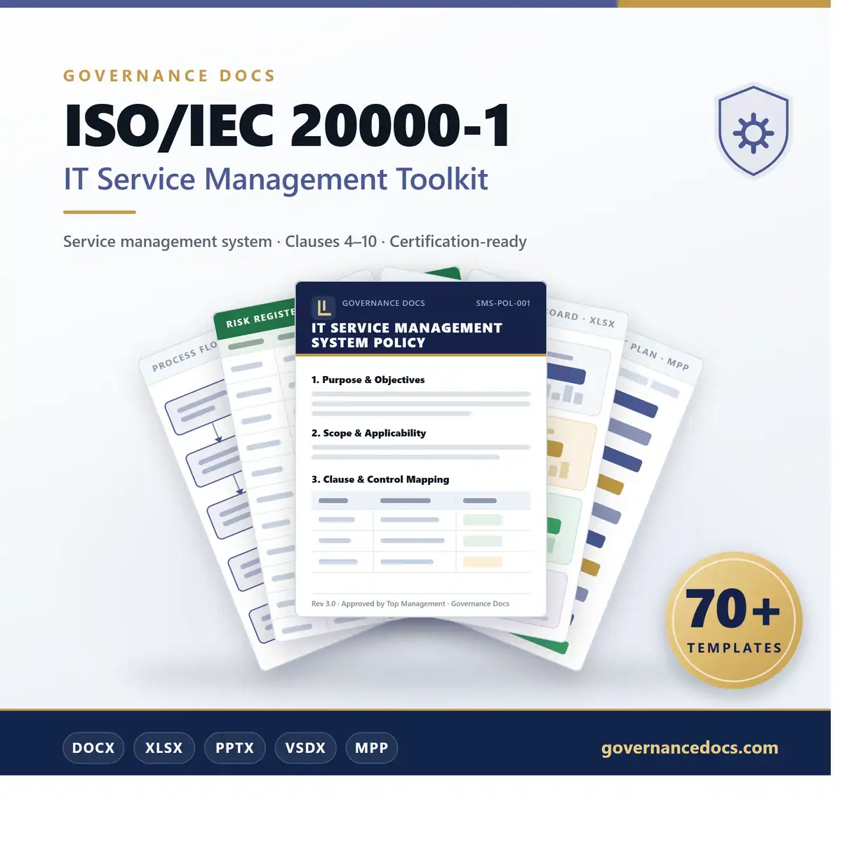 ISO/IEC 20000-1 IT Service Management Toolkit - 70+ templates