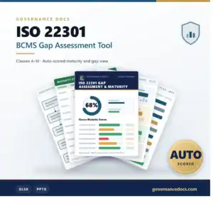 ISO 22301 BCMS Gap Assessment Tool - AUTO scored