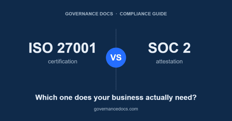 ISO 27001 vs SOC 2 comparison chart