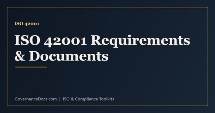 ISO 42001 requirements and mandatory documents including AI policy, risk and impact assessments