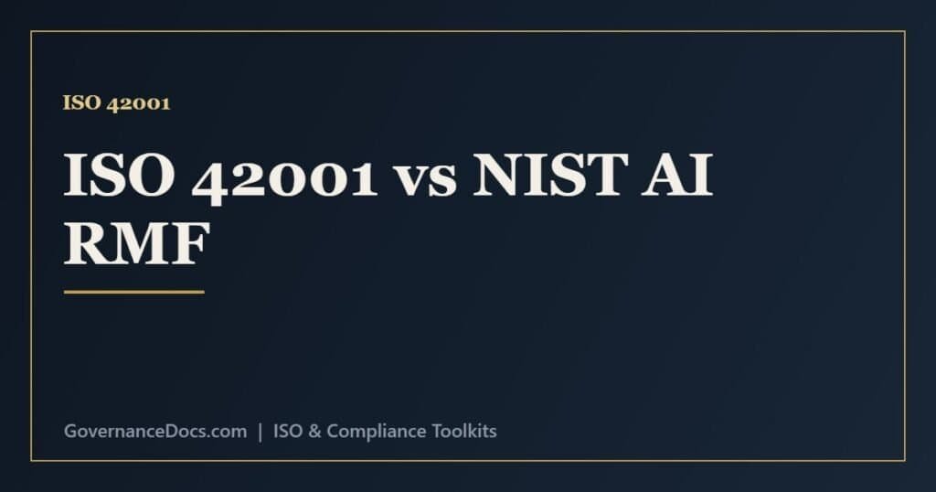 ISO 42001 vs NIST AI RMF comparison of the certifiable standard and the voluntary risk framework