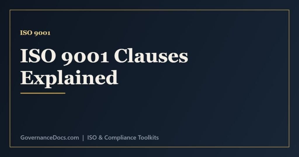 ISO 9001 clauses explained from context and leadership to operation and improvement