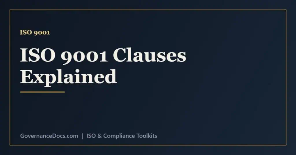 ISO 9001 clauses explained from context and leadership to operation and improvement