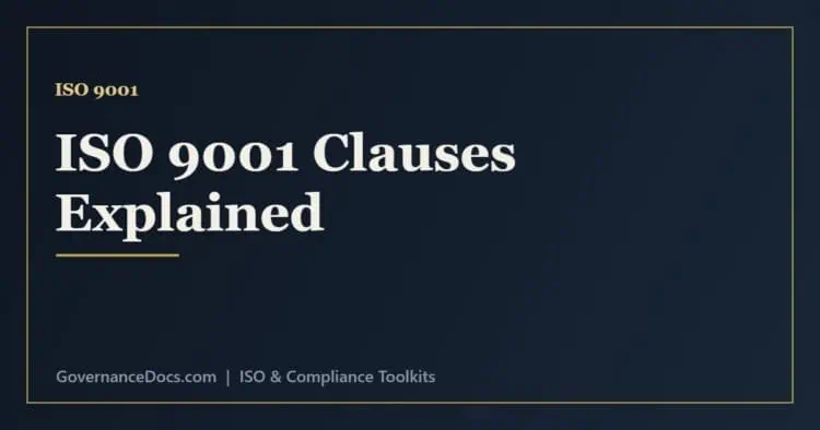 ISO 9001 clauses explained from context and leadership to operation and improvement