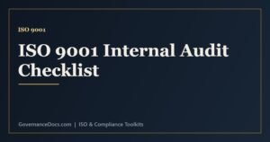 ISO 9001 internal audit checklist covering clauses 4 to 10 of the quality management system