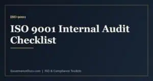 ISO 9001 internal audit checklist covering clauses 4 to 10 of the quality management system