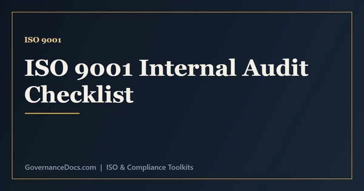 ISO 9001 Internal Audit: The Complete 2026 Checklist Guide ISO 9001 internal audit checklist covering clauses 4 to 10 of the quality management system