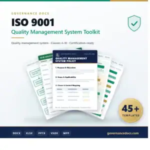ISO 9001 Quality Management System Toolkit - 45+ templates