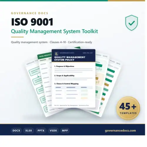 ISO 9001 Quality Management System Toolkit - 45+ templates