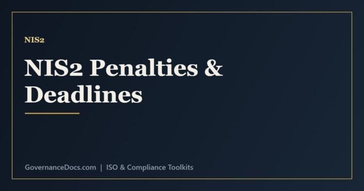 NIS2 penalties for essential and important entities plus management liability and deadlines