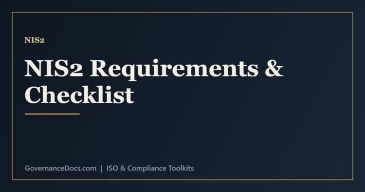NIS2 requirements checklist covering security measures, incident reporting and documentation