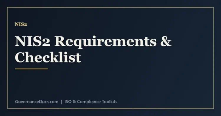 NIS2 requirements checklist covering security measures, incident reporting and documentation