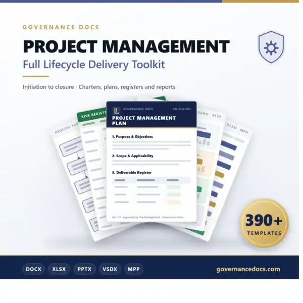 PROJECT MANAGEMENT Full Lifecycle Delivery Toolkit - 390+ templates
