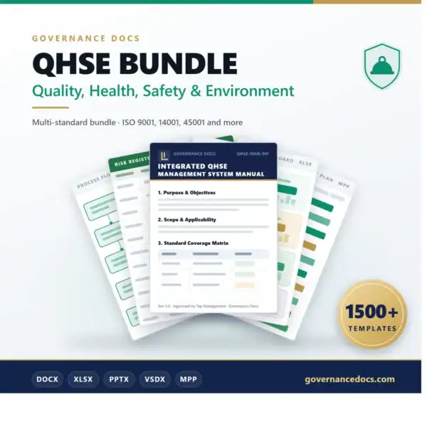 QHSE BUNDLE Quality, Health, Safety & Environment - 1500+ templates