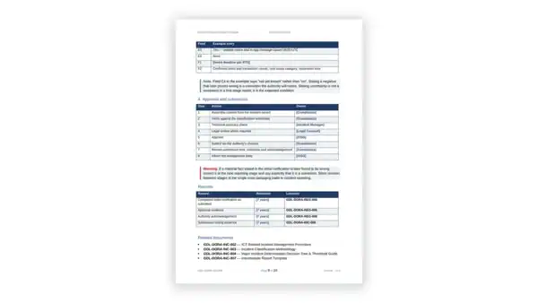 Sample governance document with policies and procedures for organizations.