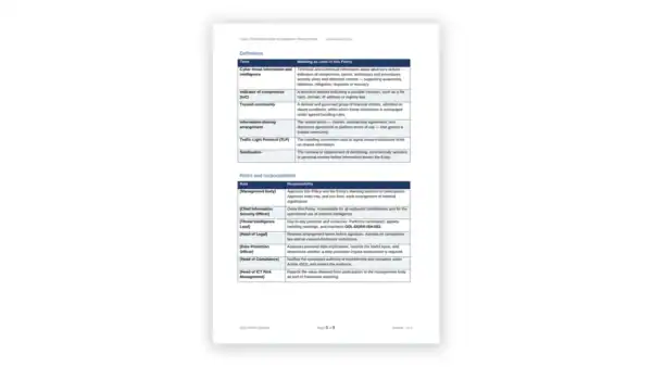 Detailed governance document with roles, responsibilities, and policies.