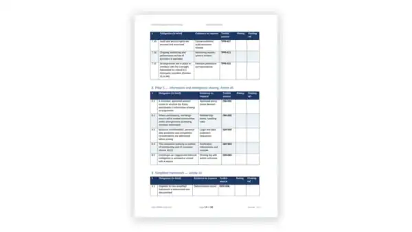 Detailed governance framework table with policies and responsibilities.