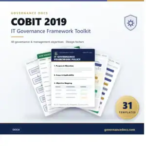 COBIT 2019 IT Governance Framework Toolkit for management and compliance.