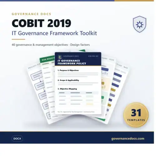 COBIT 2019 IT Governance Framework Toolkit for management and compliance.