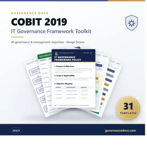 COBIT 2019 IT Governance Framework Toolkit for management and compliance.