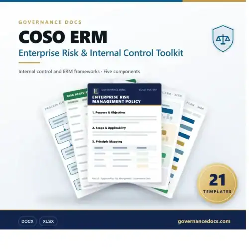 COSO ERM toolkit for enterprise risk management and internal control frameworks.