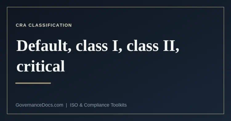 CRA product classification — Annex III and Annex IV