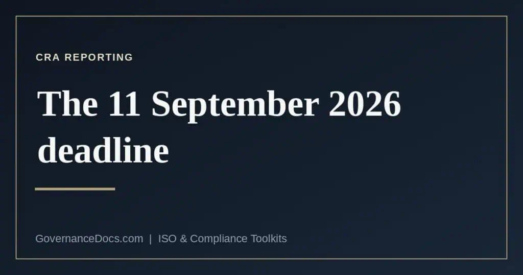 CRA reporting deadline — 11 September 2026