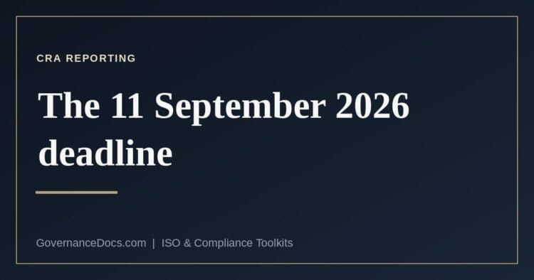 CRA reporting deadline — 11 September 2026
