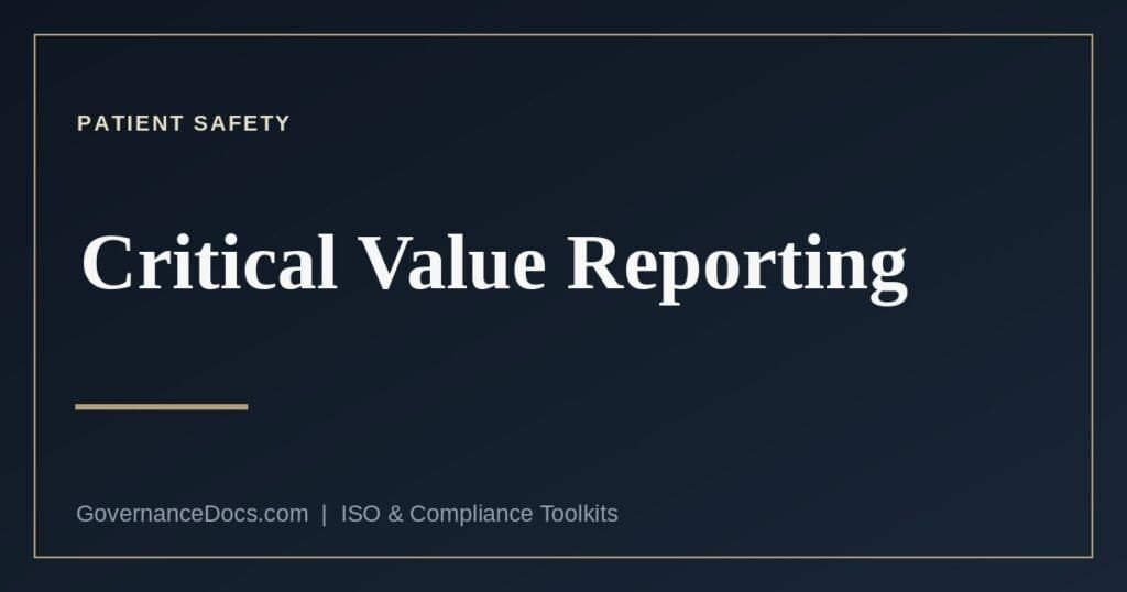 Critical value reporting in a medical laboratory