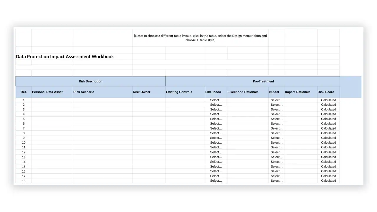 Data Protection toolkit sample: GDPR-FORM-07-1 Data Protection Impact Assessment Tool