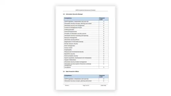 Data Protection toolkit sample: GDPR-DOC-02-2 GDPR Competence Development Procedure