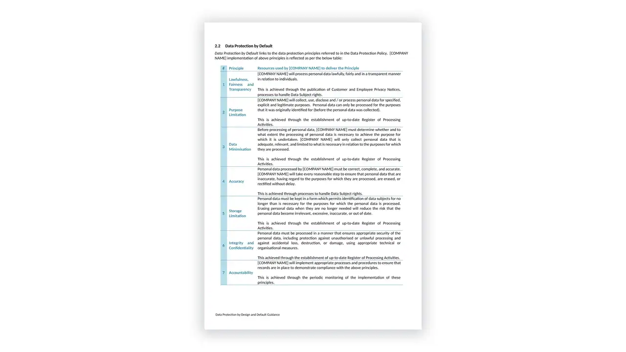 Data Protection toolkit sample: Guidance for Data Protection by Design and Default