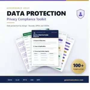 Governance Docs Data Protection Toolkit cover showing included file formats