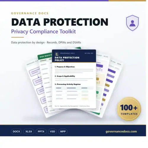 Governance Docs Data Protection Toolkit cover showing included file formats
