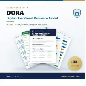 DORA Digital Operational Resilience Toolkit - 100+ compliance templates in Word and Excel