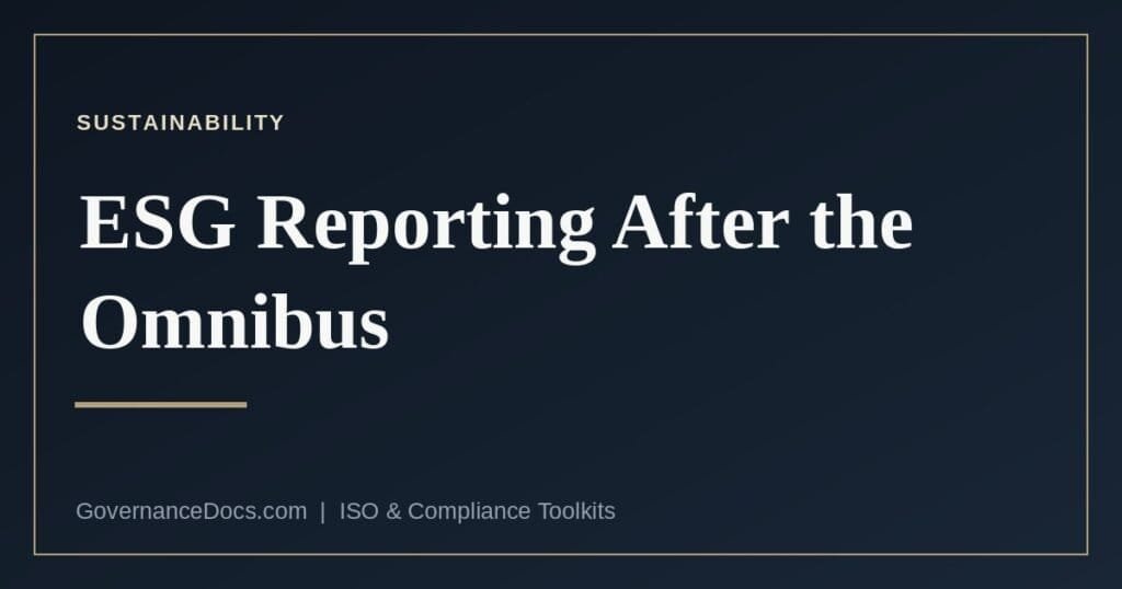 ESG reporting in the EU after the Omnibus simplification package