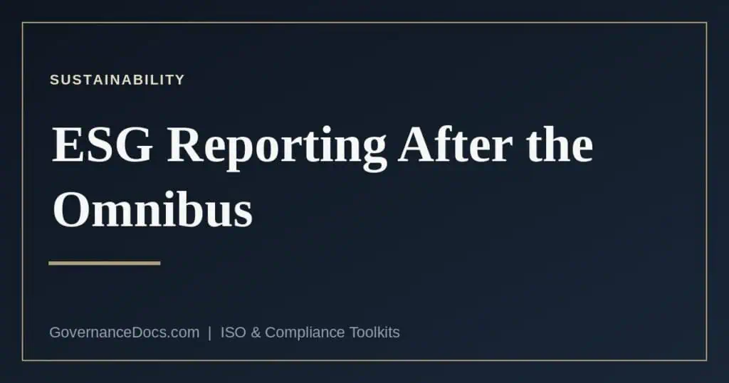 ESG reporting in the EU after the Omnibus simplification package