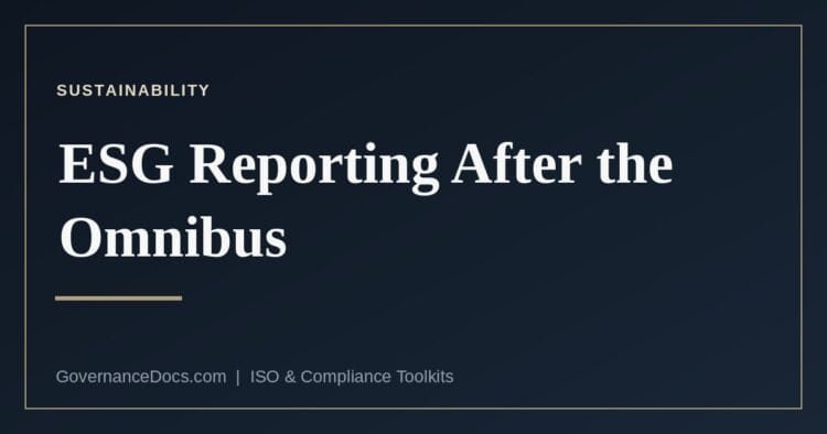 ESG reporting in the EU after the Omnibus simplification package